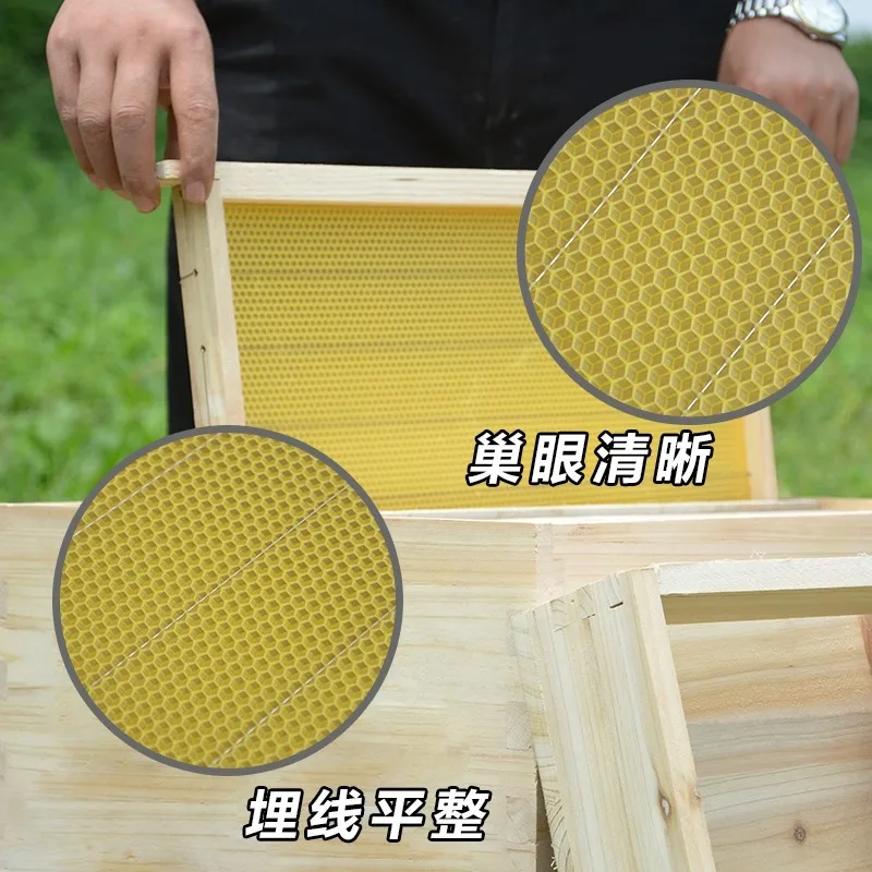Bee Frame With Bee Wax Foundation Sheet Assembled Deep Wood Bee Hive