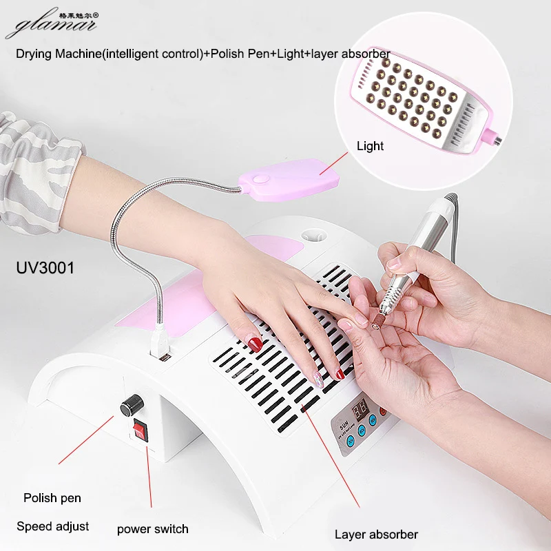 

Multi-functional Gel Polish 60W LED UV Lamp Nail Dryer Functioned Electric Nail Drill Polisher Machine