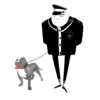 Famous artist vivid outdoor landscape modern sculpture man with dog image IP design