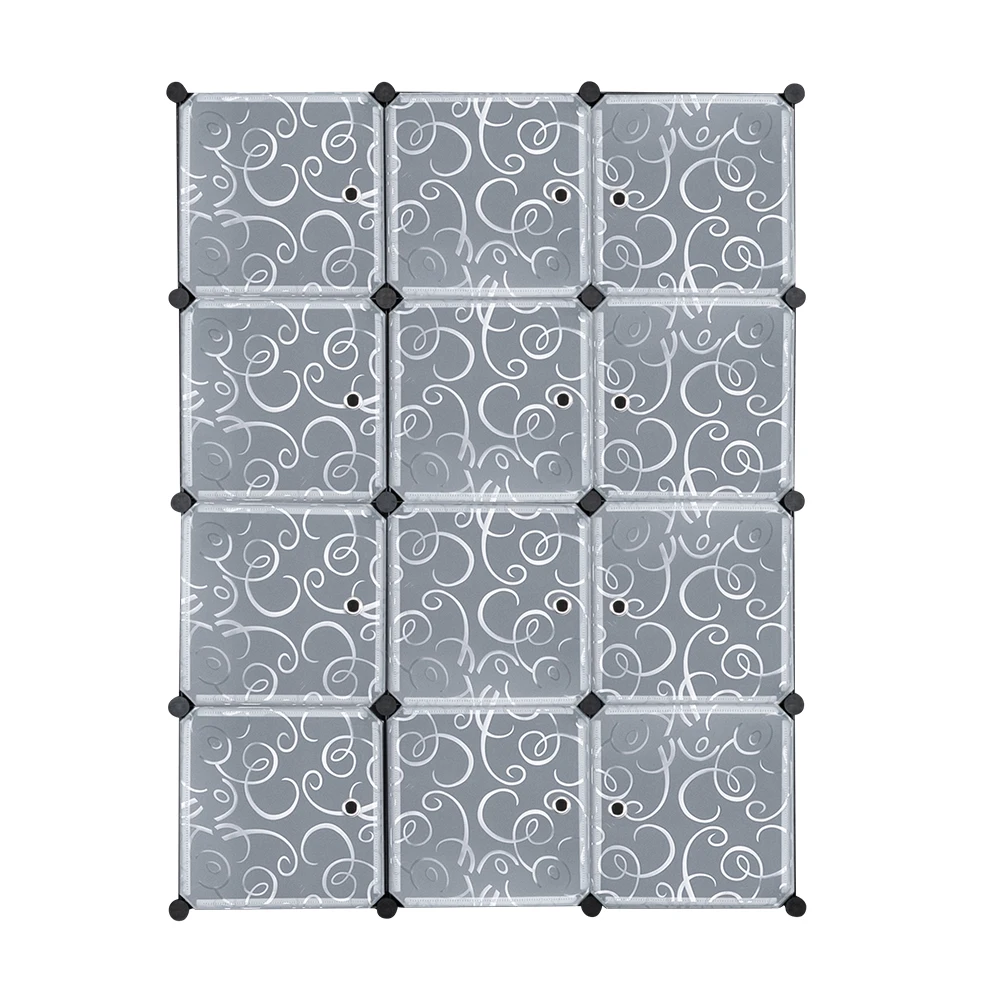 

Cube Storage 12-Cube Closet wardrobe Organizer Shelves DIY Cabinet, Black panels with white door