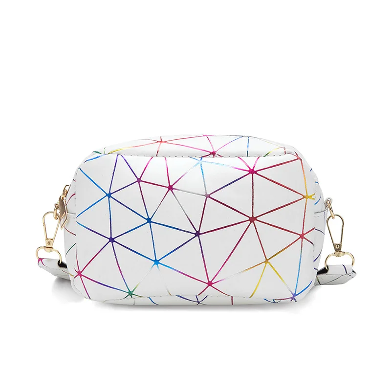 

Korean version 2021 summe fashion woman bag pu Laser bag Splicing Mobile phone Round Crossbody Purses Ball Handbags