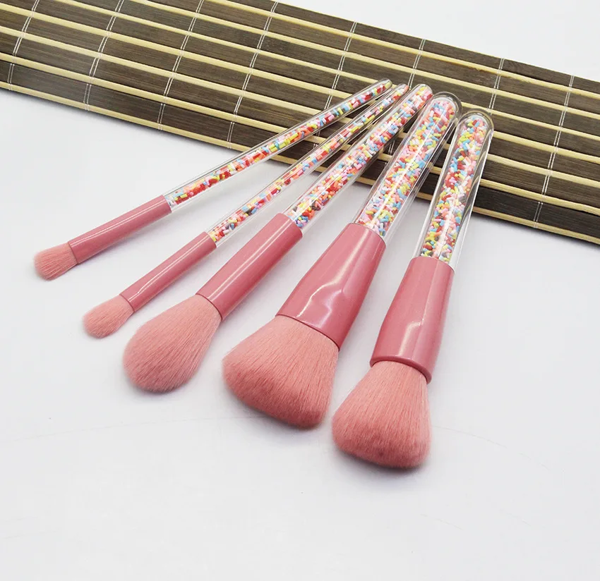 

Dropshipping Pinceis Maquiagem China 5 Pieces Rainbow Candy Pink Makeup Brush Set Custum Custom Logo Women Cosmetic