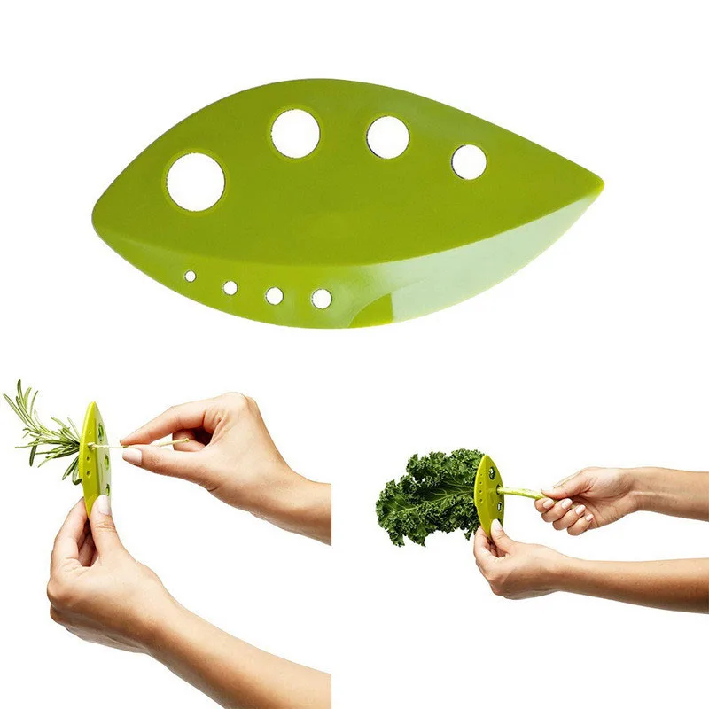 

1PC Loose Leaf Kitchen Gadgets Kale Chard Collard Greens Herb Stripper Looseleaf, As photo