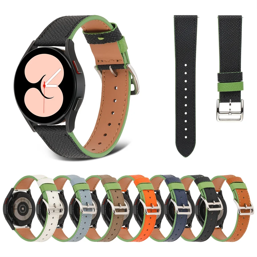 

20mm 22mm Replacement Wrist Band Elegant Bracelet Genuine Leather Watch Strap for Samsung Galaxy Watch 6 5 4 Classic