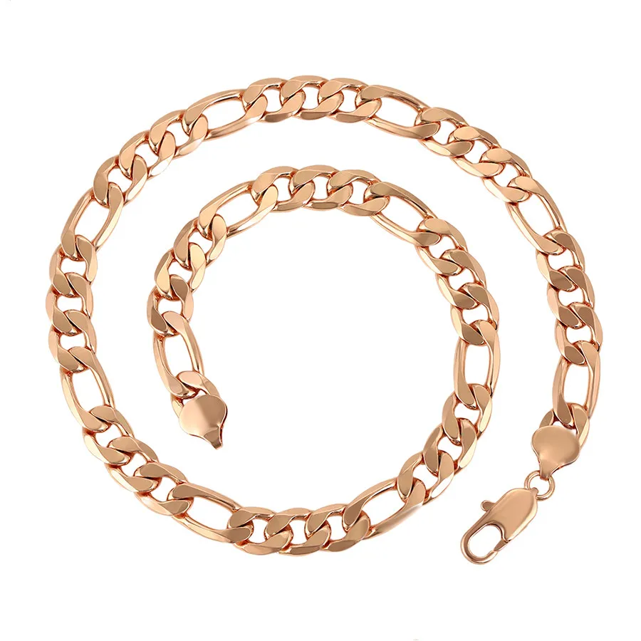 

45848 xuping jewelry Luxury Personalized wild hip-hop Cuban thick chain metal rose gold-plated necklace