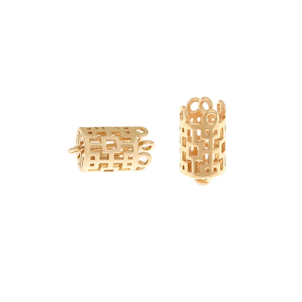 

Jewelry Accessories Cordial Design 100Pcs 7*13MM Jewelry Accessories Hand Made Copper Connectors Cylinder Shape DIY Making