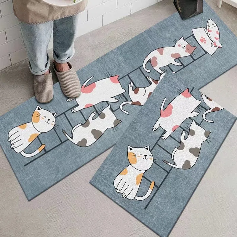 Custom Home Long Non-slip Kitchen Floor Mat Absorbent Quick-dry Washable Runner Rug
