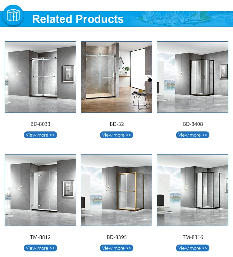 Easy Clean Design stainless steel Shower Glass Door With Frame
