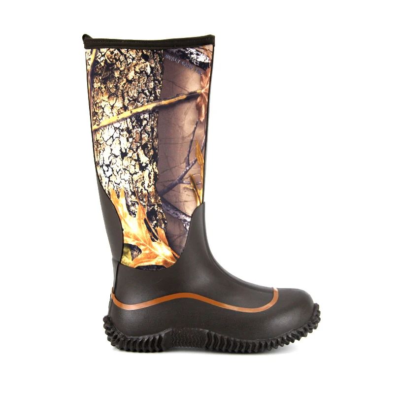 

Wholesale steel toe rubber horse garden fishing hunting farming men's waterproof wellies rain boots neoprene boots, Black