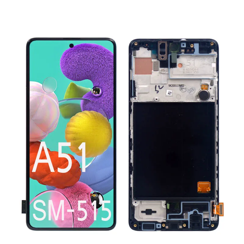 

AMOLED LCD for Galaxy A51 A515 Samsung A51 A515F Display Digitizer A515F/DS A515FD LCD Display with Frame Digitizer