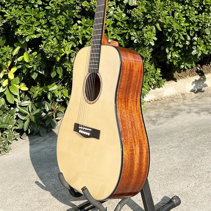 Aiersi Brand China Made Wholesale 41 Inch Dreadnought Solid Sitka Spruce Top Acoustic Guitar Custom logo Music Instrument