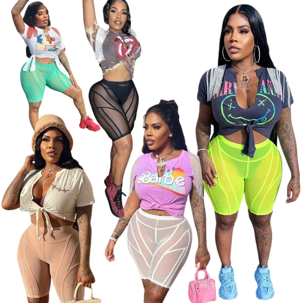 

Summer Sheer Leggings Sexy Stretch Women Club Mesh See Through Short Leggings Mesh Black High Waisted Short Leggings For Women, Picture color