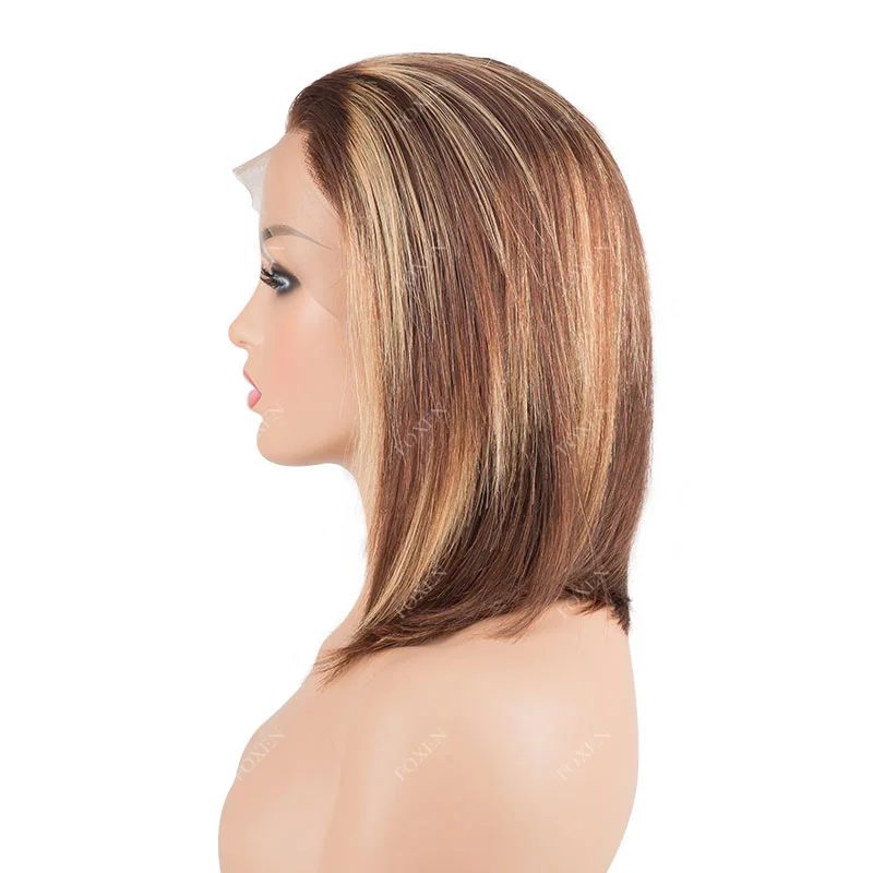 

Microliks Human Hair Transparent Lace Front Wigs For Black Women Quality Virgin Human Hair Hd 13X6 Frontal Wig With Highlights