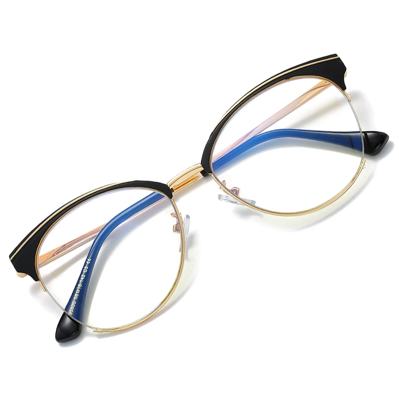 

SHINELOT 95800 New Model Optical Frame Protect Eye Metal Round Frame Bluelight Filter Computer Eyeglasses
