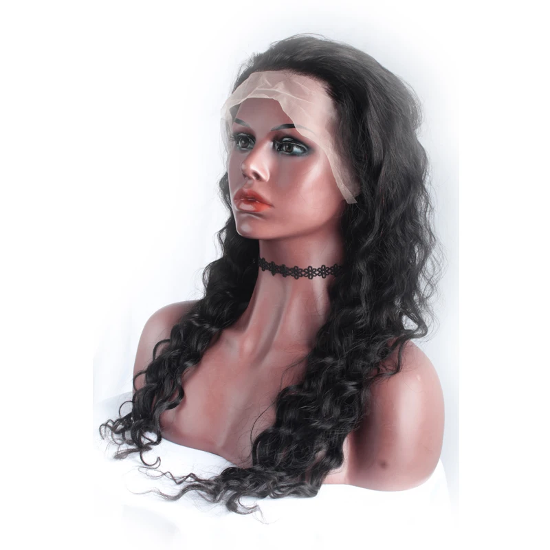 

Transparent lace front wig wholesale vendors supply black long loose wave wigs with factory price