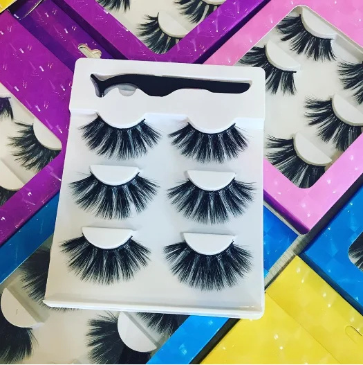 

2021 New Arrival Customized Lash Boxes 3D Mink False Eyelashes With Private Label Box free sample eyelashes, Black color
