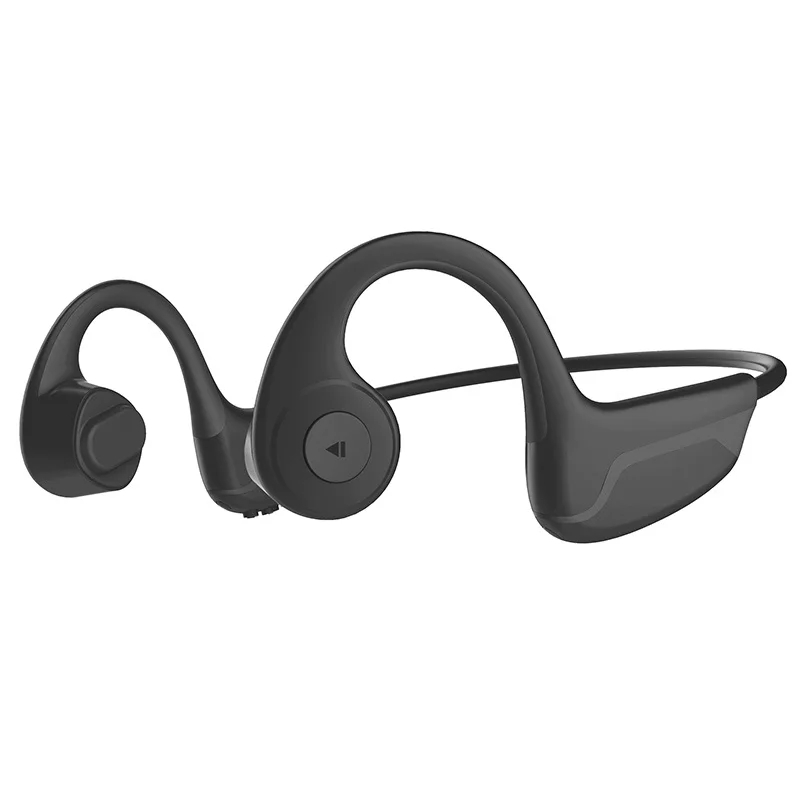 

New high-quality waterproof neckband Bluetooth 5.0 bone conduction Bluetooth headset built-in Mic wireless sports headset, Black