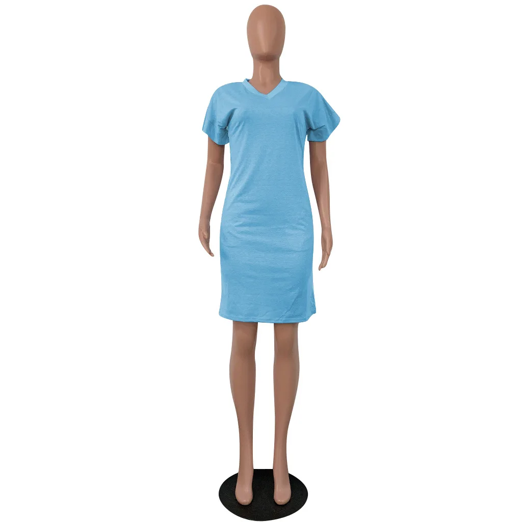 

factory price new spring summer women casual trending mini dresses designer t shirts