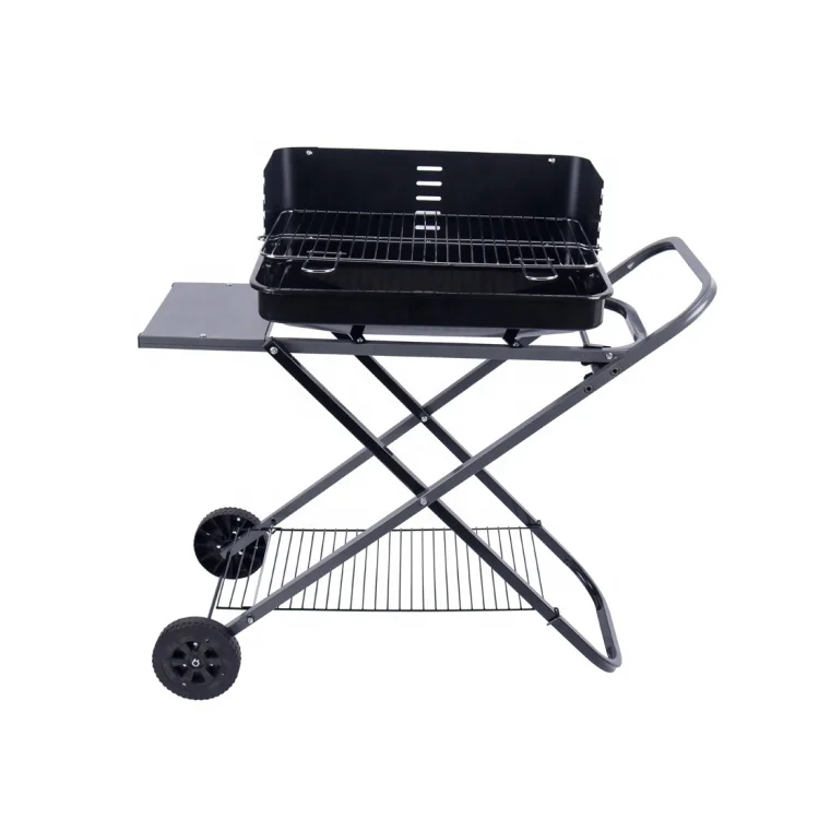 

KEYO Camping Trolley Charcoal BBQ Grill Portable Foldable Barbecue Grill