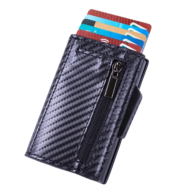 

Credit Card Holder RFID Blocking carbon fiber Leather Aluminum Business Wallet
