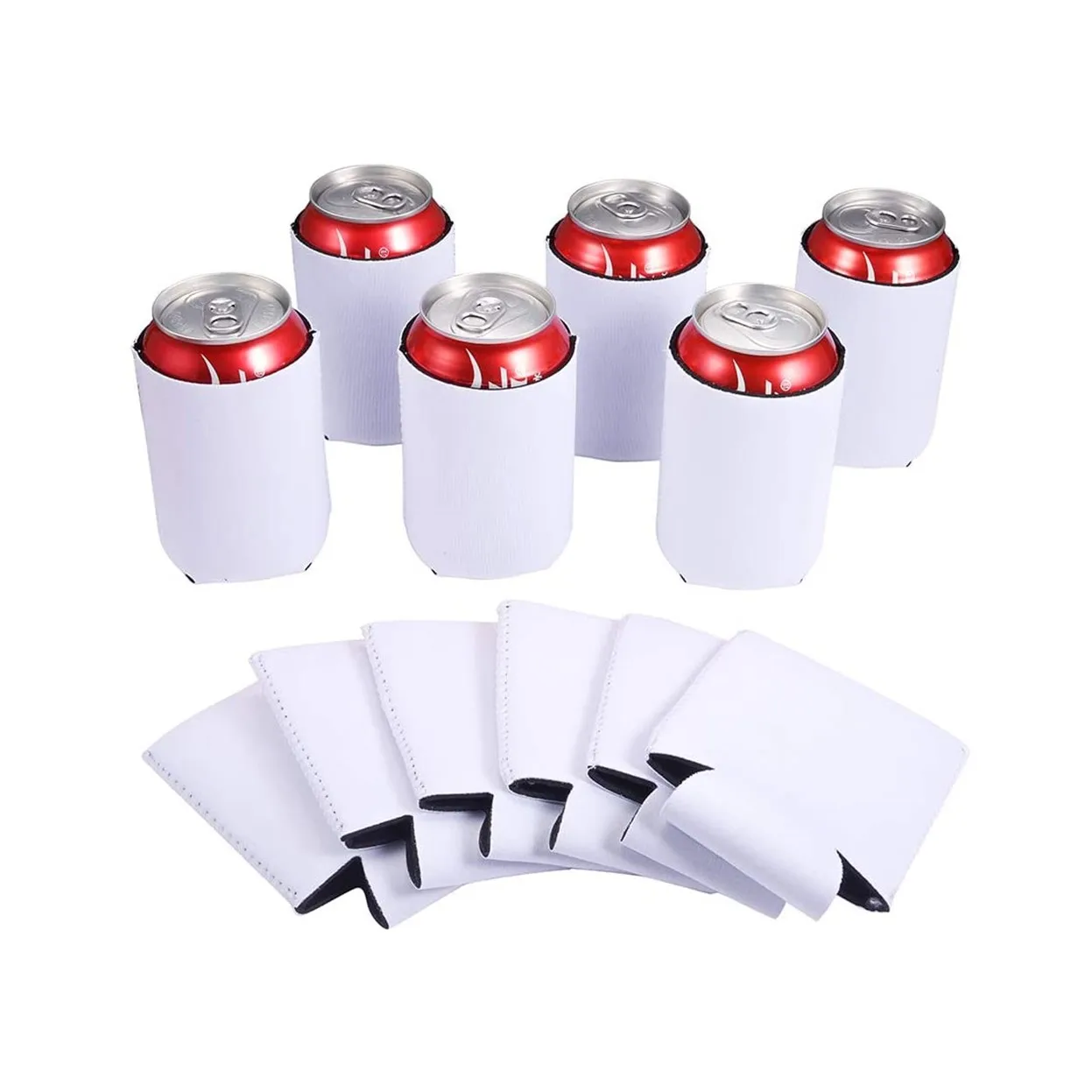 

Neoprene Sublimation White Neoprene Cooler Covers Blanks Beer Can Sleeves