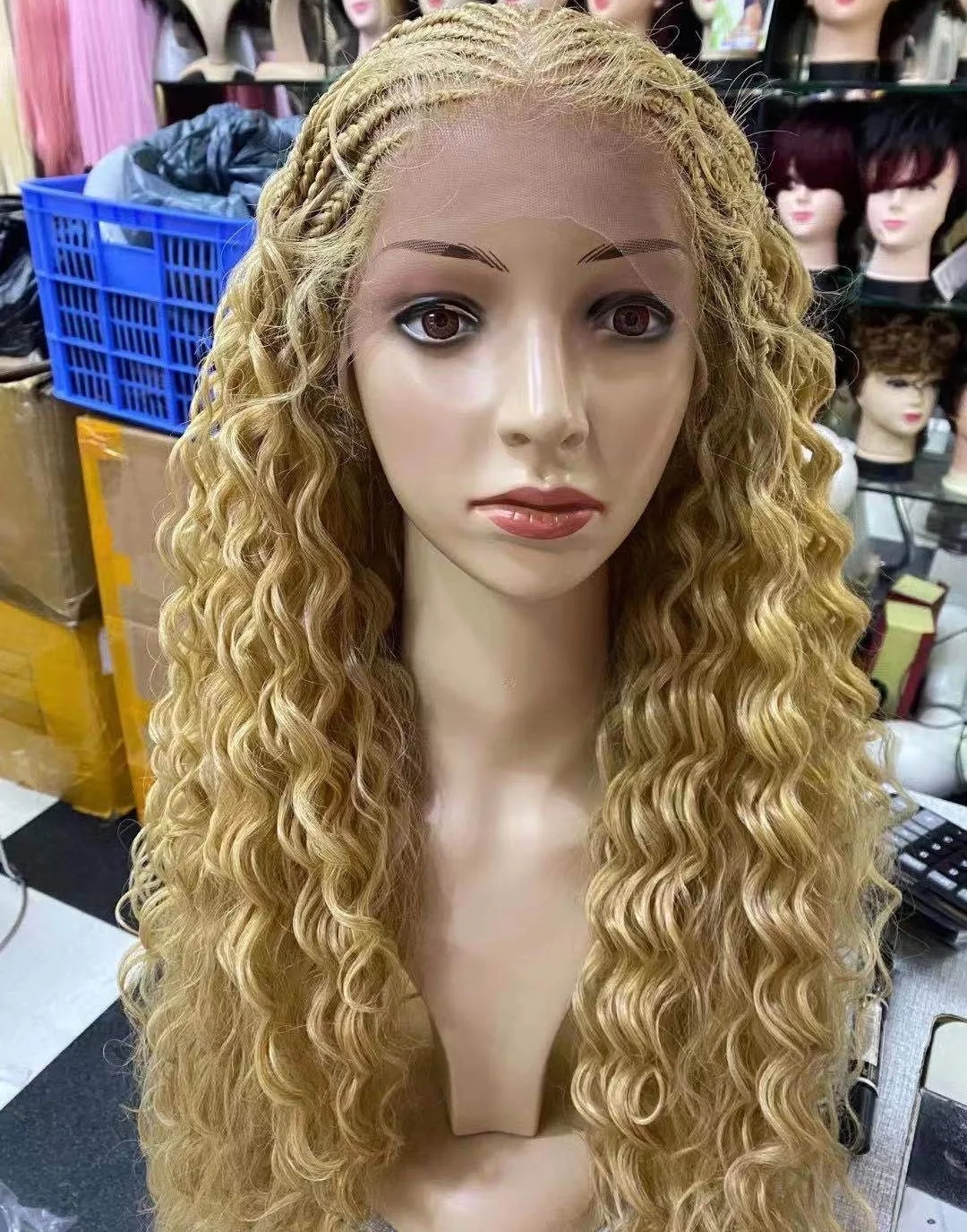 

black women braided european hair water wave honey blonde lace front wigs cheap lace front wigs lace front synthetic wigs