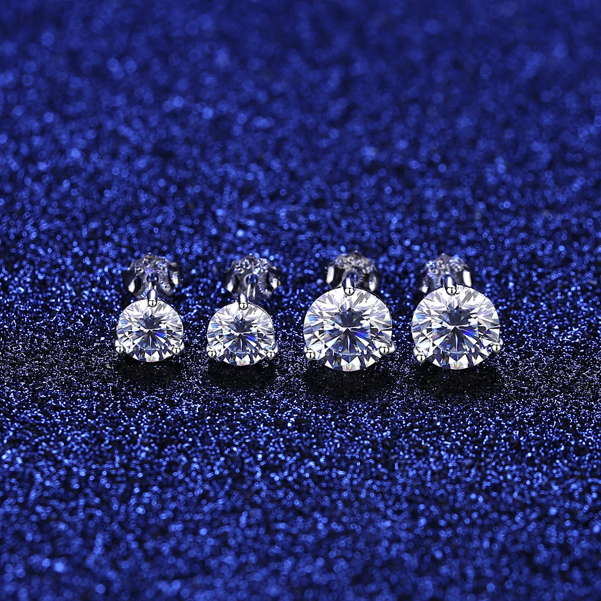 

CZCITY VVS 5mm and 6.5MM Earing Lady Diamond 1Carat Moissanite Rhodium Plated 925 Silver Moissanite Earrings