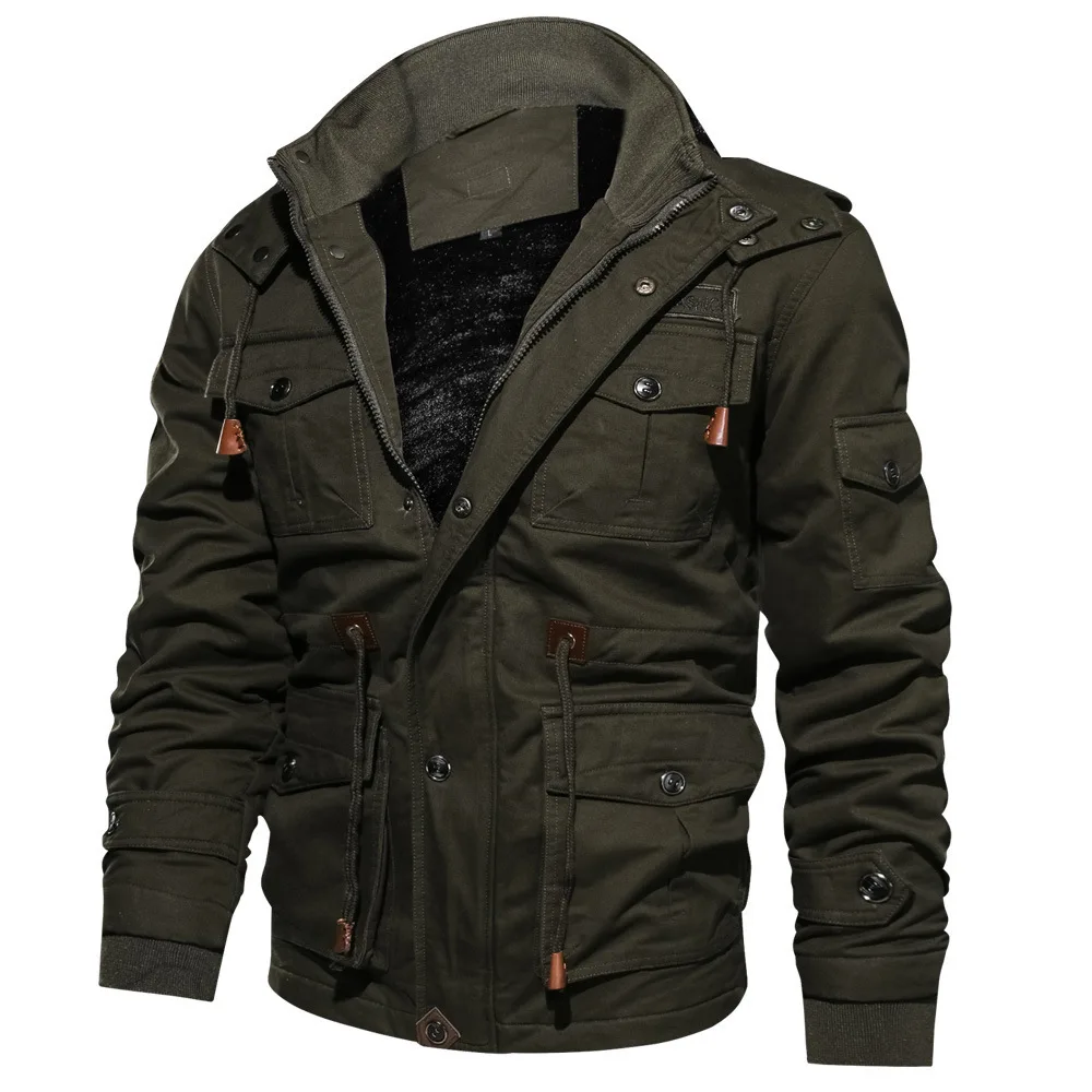 

windproof plus size coat winter warm thicken military jacket for men jacket coat outwear, Picture