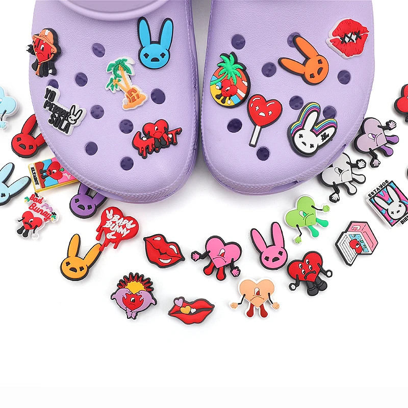 

2023 Bad Bunny Croc Charms Wholesale Custom Croc Charms Glow In The Dark Shoe Charms Accessories Shoe Decorations For Kids Gift