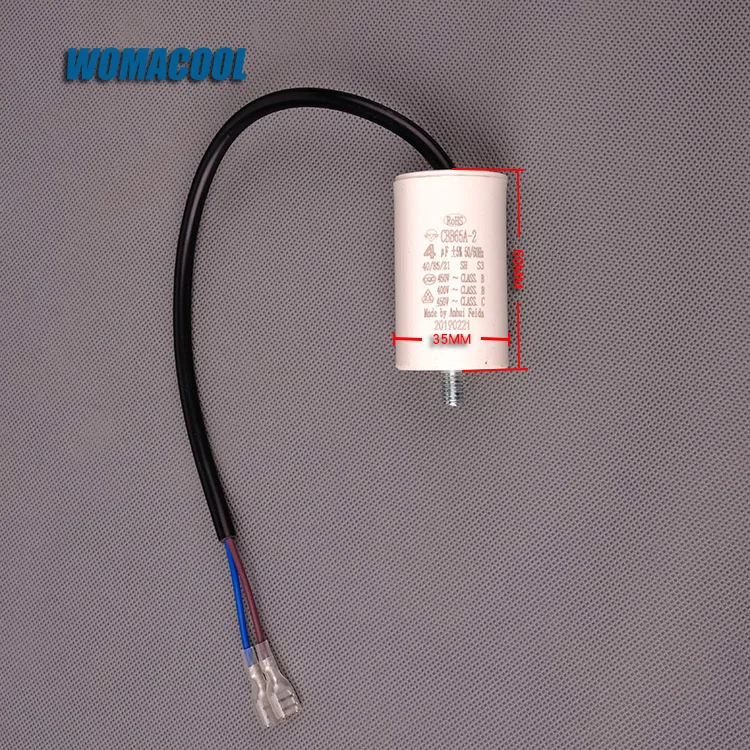 Refrigerator Compressor Motor Run Capacitor Cbb65a2 4uf 50/60hz 450v