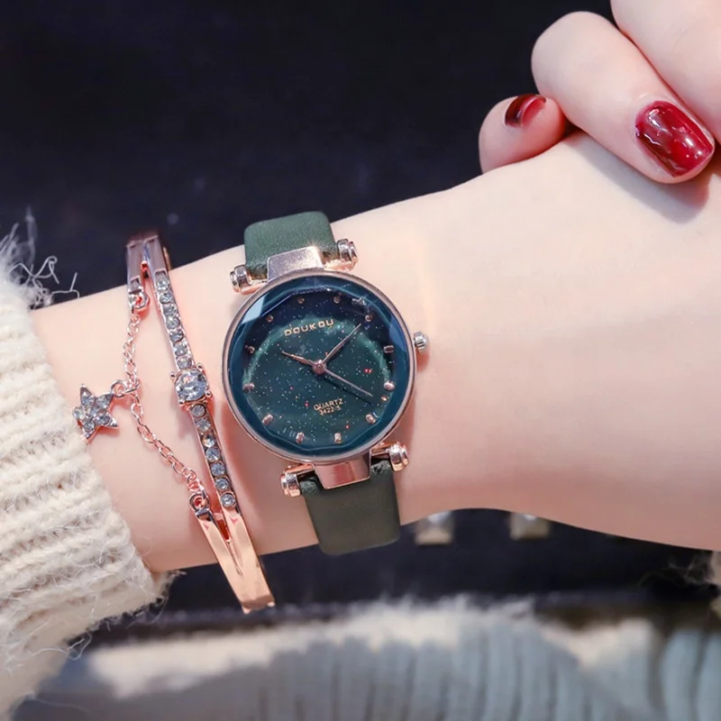 

2020 New Manufacturer Women Watch Simple Starry Sky Quartz Watches For Girl Luxury Female Student Watch