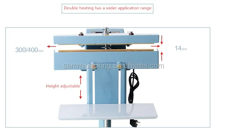 Factory Direct sales  aluminum body foot pedal  direct heat inpulse sealing machine