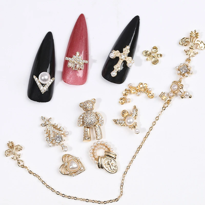 

Manicure Zircon Jewelry Pentagon Star Manicure Diamond Chain Love Gem Pendant Nail Art Zircon Decoration