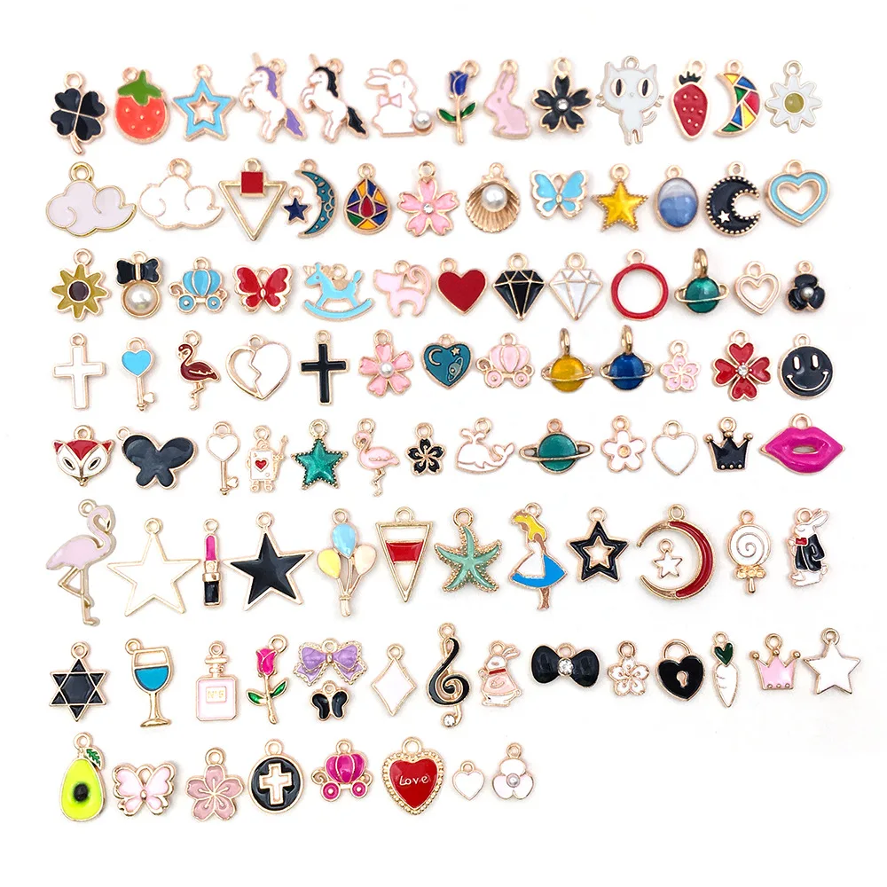 

100PCS Oiled Alloy Plating Pendant DIY Charm Bracelet for Making Jewelry