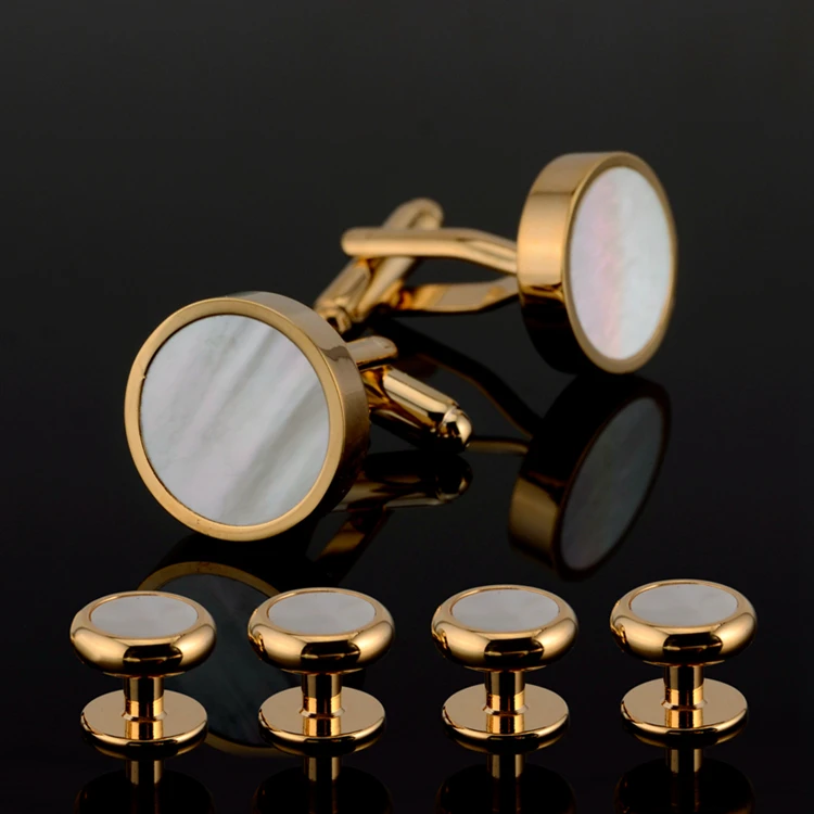latest fashionable shell cufflinks with studs