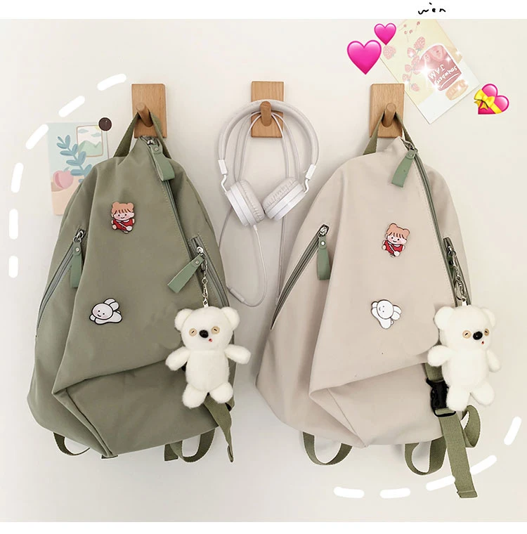 product-GF bags-mochilas New Teen Schoolbag for Girls Backpack Black Pink Nylon Cute Cartoon College