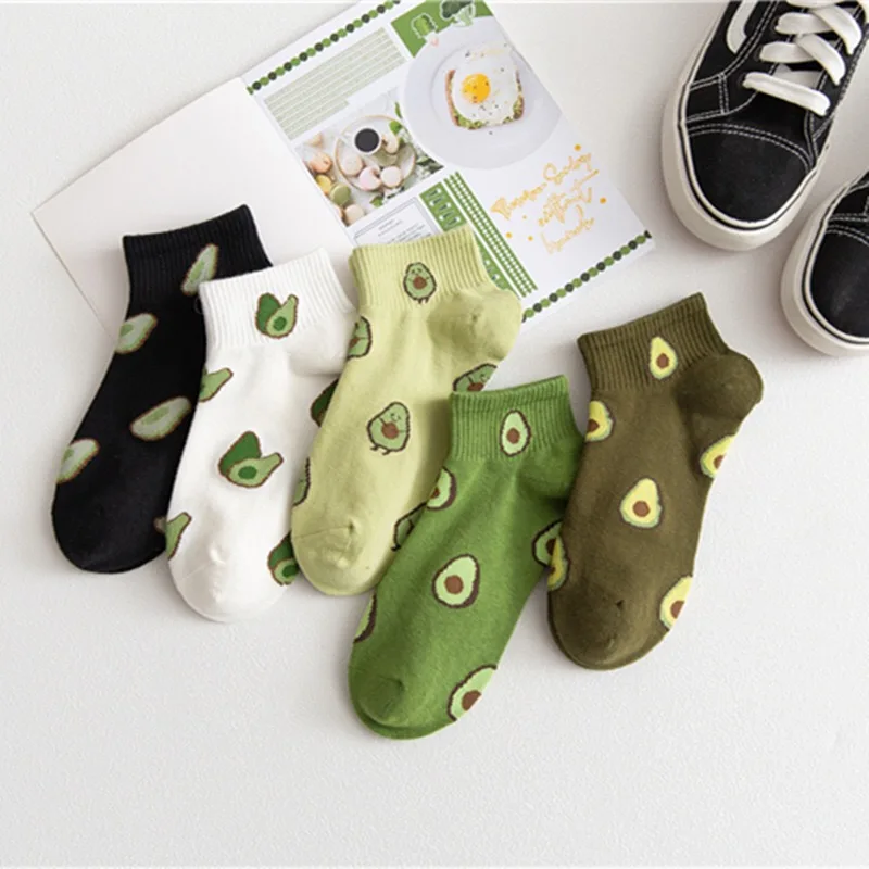 

Wholesale Avocado Socks Female Harajuku Cotton Ins Fruit Sock Women