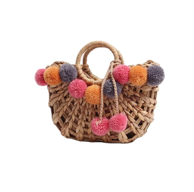

Fashion Moroccan Shopping Bag French Basket Beach Bag Heart Patterns