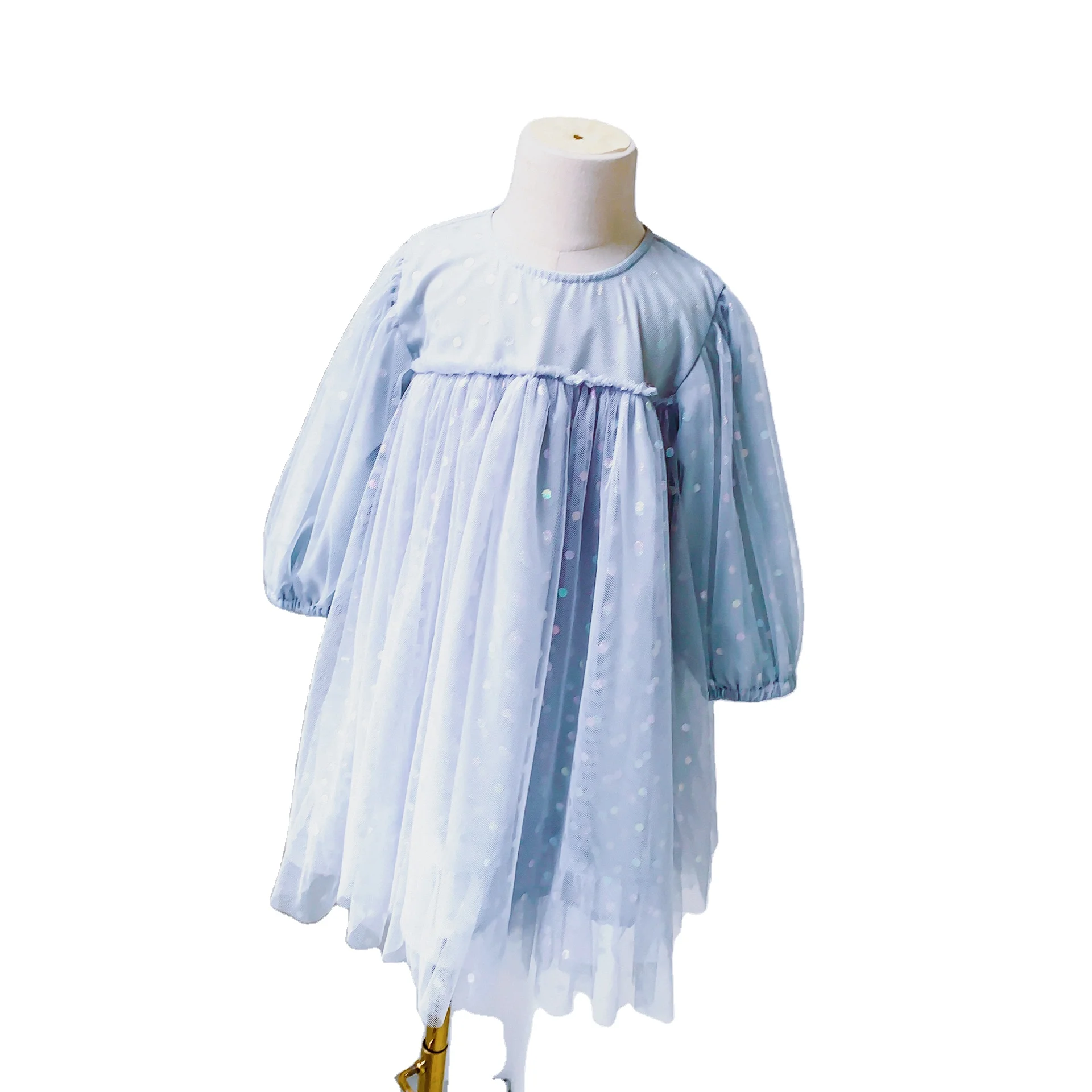 

Autumn girls' fashion fluffy princess dress medium and small children's western style mesh dress trend