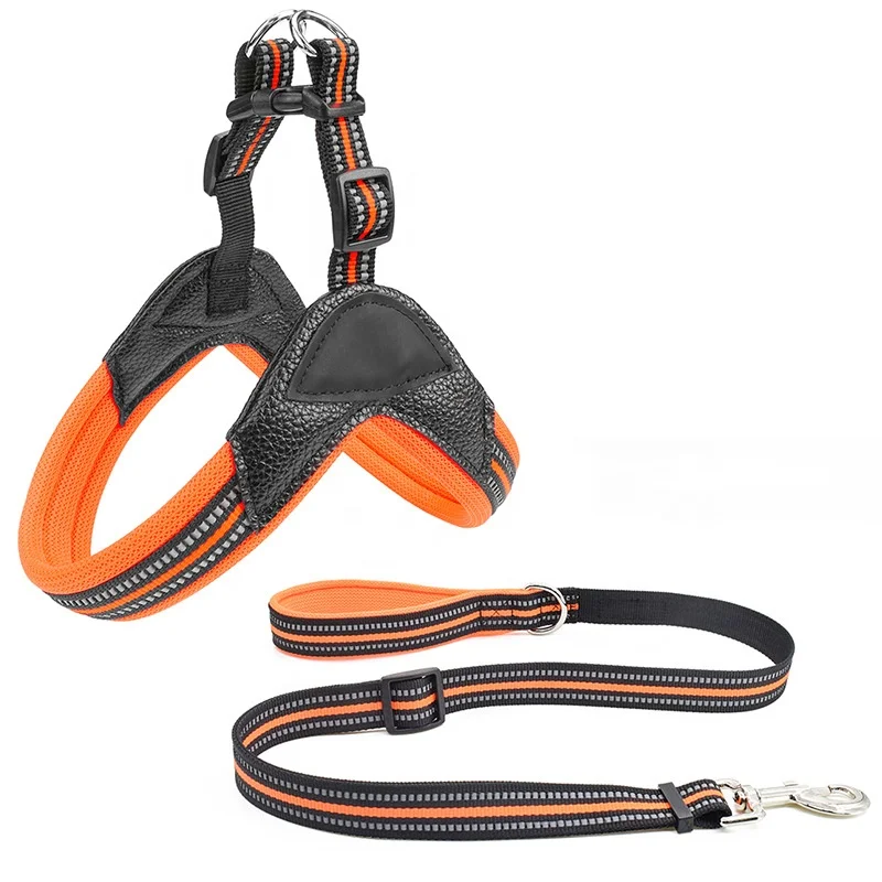 

Spot dog harness with a breathable reflective pet dog harness PU Harnesses