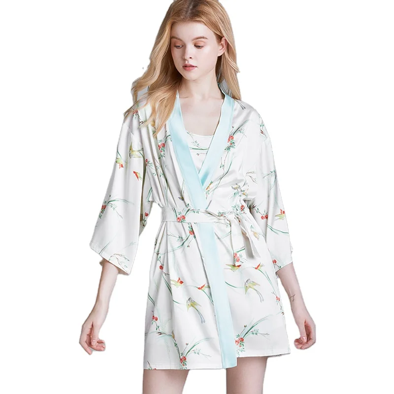 

Summer casual women fashion sexy ice silk pajamas three pieces sets, Heather grey,heather red,heather black etc