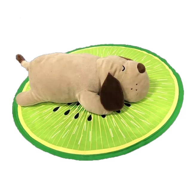 

Round shape ice cool mat,nylon gel filled cool feeling pad for pets, Blue,can be customized