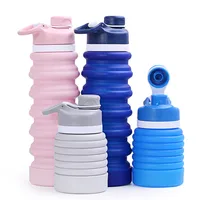 

A Traveling Foldable Bpa Free Silicone Drinking Collapsible Sports Water Bottle With Custom Logo