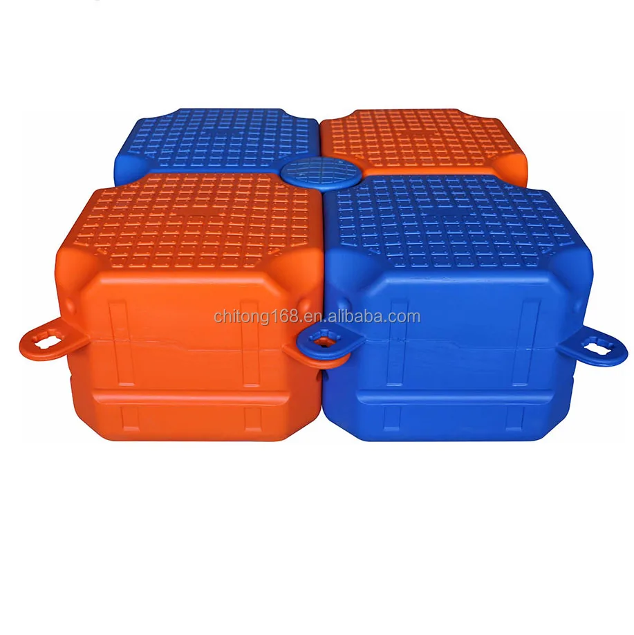 

Plastic HDPE Modular Floating Pontoon Platform, Blue, orange and grey are available