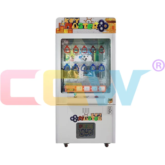 

CGW Coin Operated Games Lottery Prizes Funny Key Master Good Profit Key Master Gift Toy Vending Machine, White metallic casing,led on sides