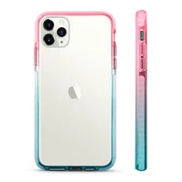 

New Rainbow Impact Phone Case for iPhone 11 Pro TPU+TPE Rubber Bumper Mobile Phone Back Cover for iPhone 11 Clear Case