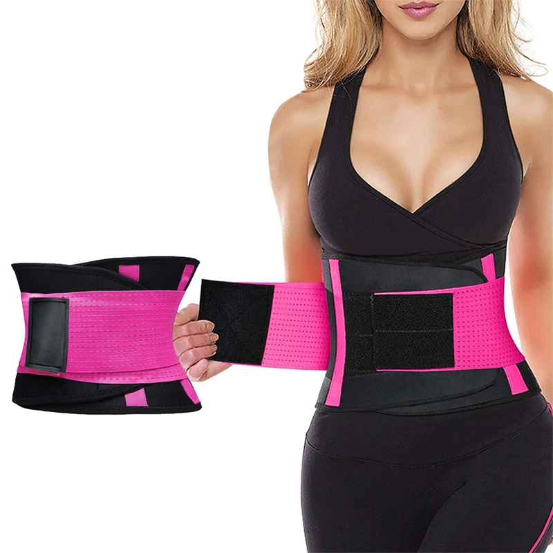 

Colorful Breathable Waist Trimmer Belly Band Stomach Shaper Pink Waist Trainer for Women