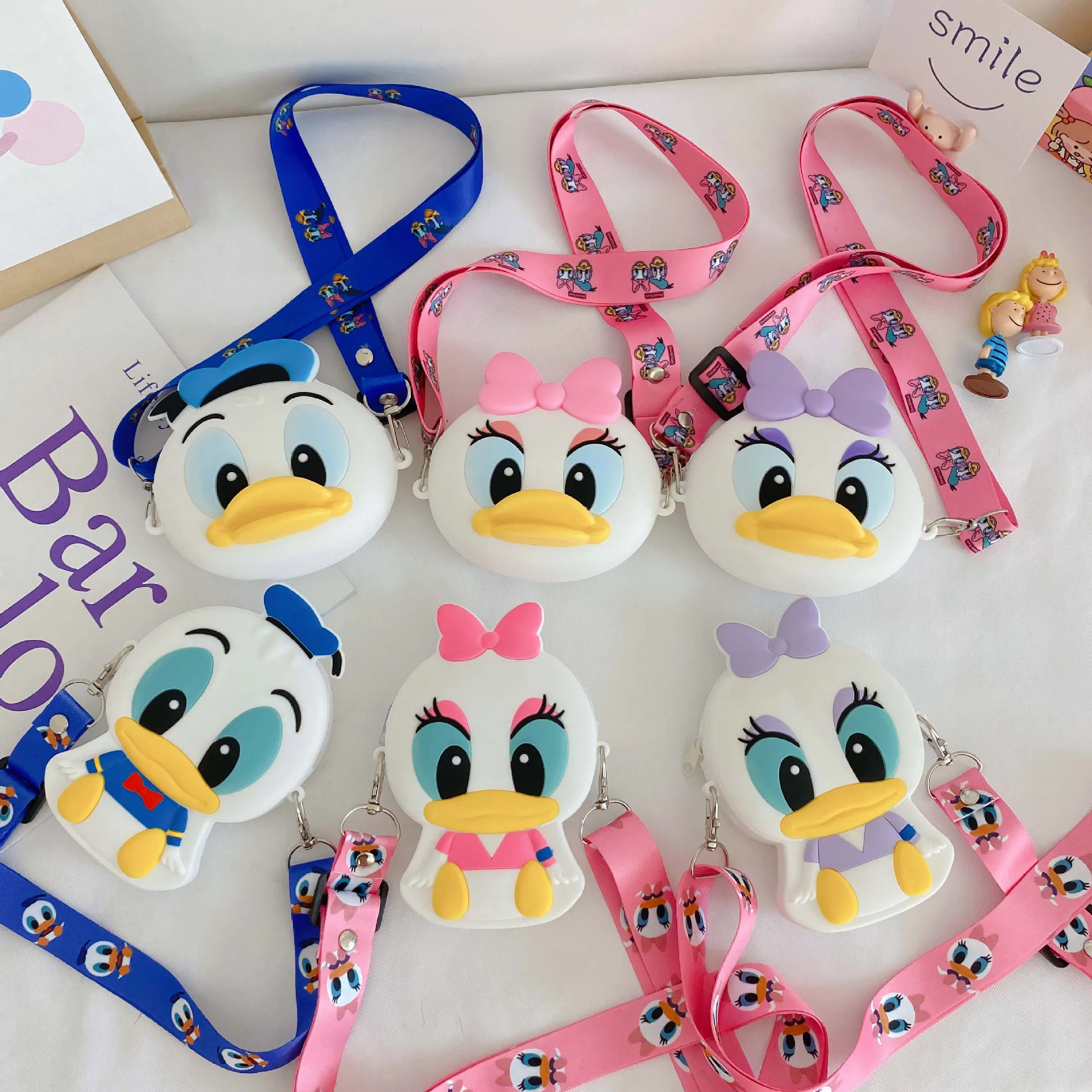 

3D Cute Cartoon Donald Daisy Duck Shoulder Storage Bag Kids Coin Card Cosmetics Purses Handbags