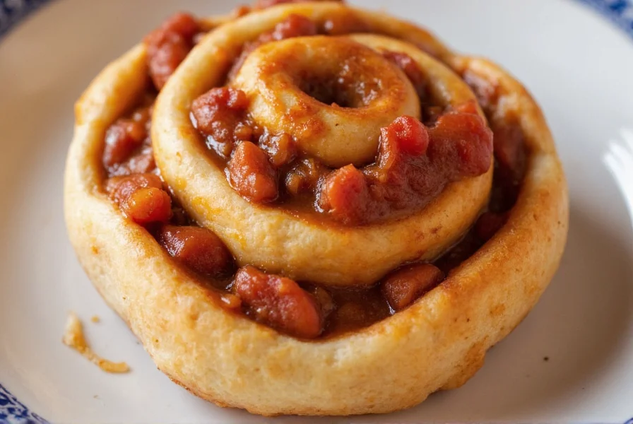 cinnamon rolls and chili
