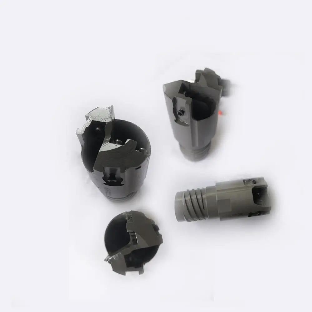 
BTA deep hole drill head carbide tipped percussion drill bit tips with inserts and guide pads 